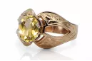 Anneau Style vintage Péridot jaune Or rose 14 carats vintage d'origine vrc135r